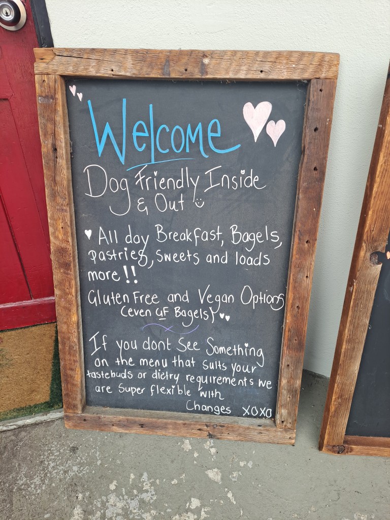 Sign outside a cafe in Hahndorf, SA